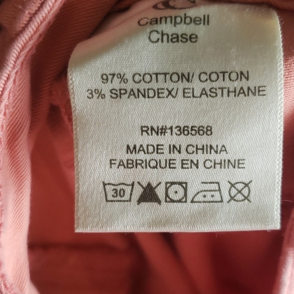 CAMPBELL CHASE salmon color crop pants sz 28 - Picture 5 of 6